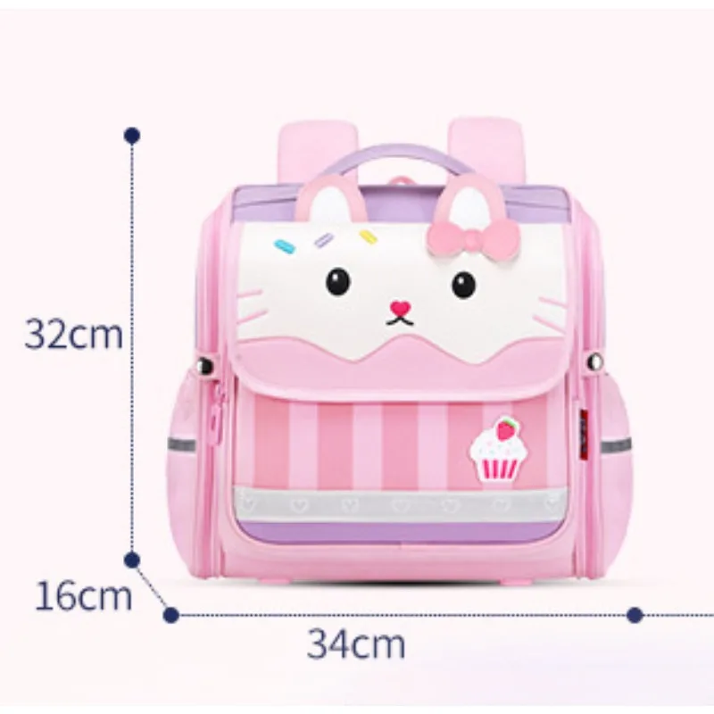 Primary Students Horizontal Schoolbag Cartoon Cute Kids Backpack Lightweight Breathable Waterproof Book Bag Shoulders Backpacks