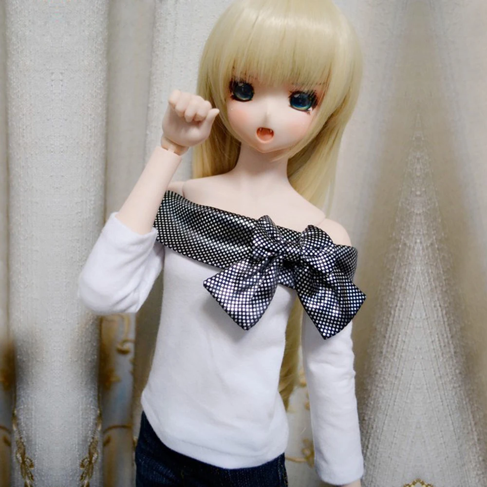 G10-093 children toy bjd sd 1/3 msd 1/4 1/6 doll's props Accessoriess clothes Bow tie long sleeve T-shirt 1 pcs