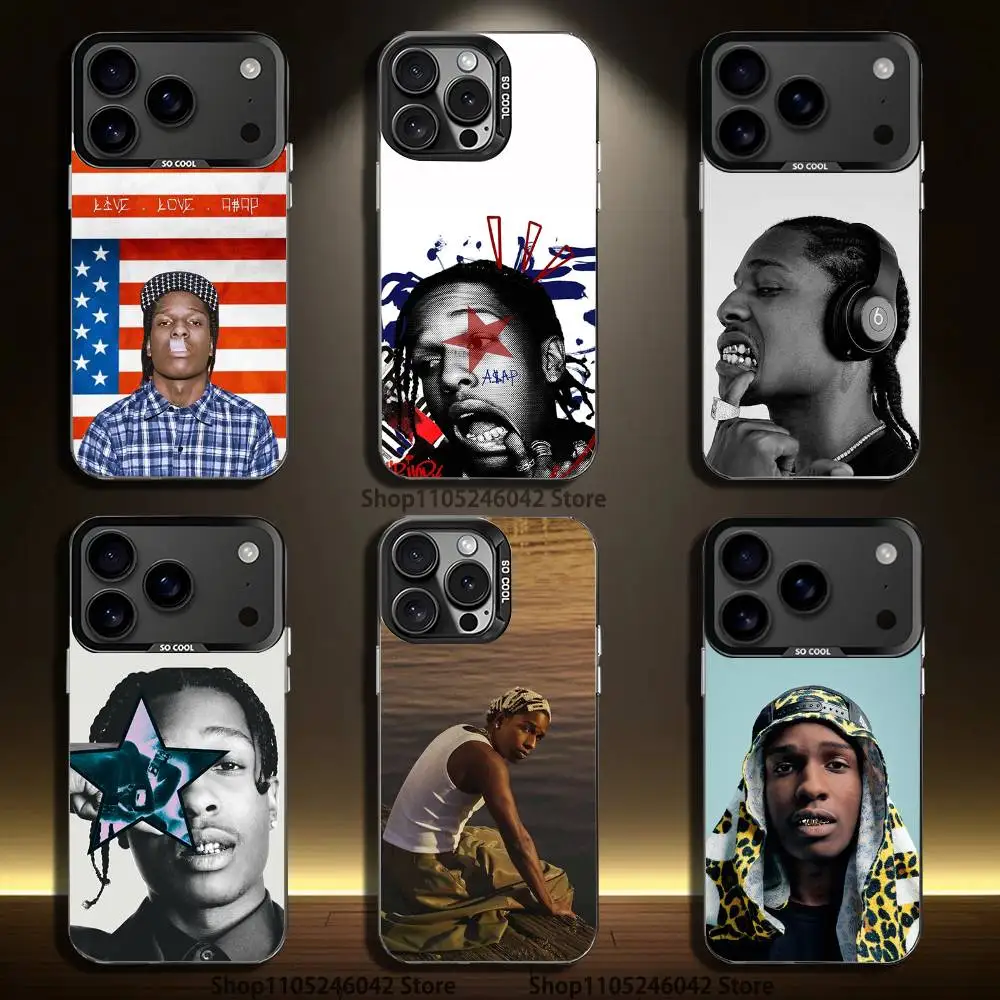 

A-Asap R-Rocky For iPhone 17,16,15,14,13,12,11,Mini,Pro,E,SE4,XS,MAX Black Shockproof Candy Matte Cover