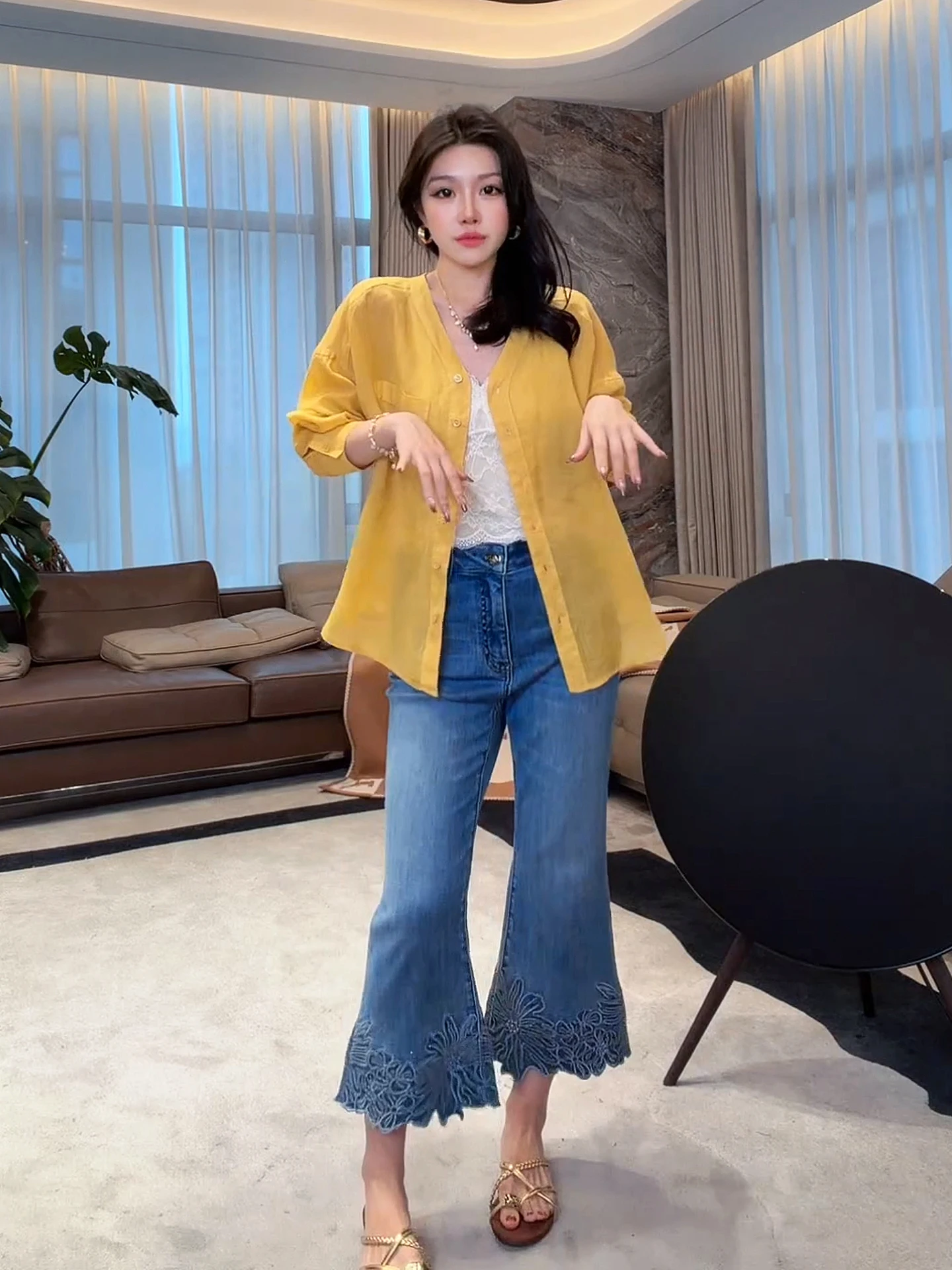 

Женская рубашка Mei Suoda с длинным рукавом, 100% лен, модная, с защитой от солнца, весна 2026, повседневная, свободного кроя, с эффектом похудения