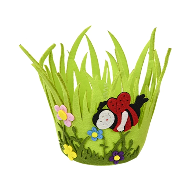 Cesta de páscoa não tecida q39b, insetos de desenho animado para borboleta, caracol, cesta de páscoa, presente, ovo