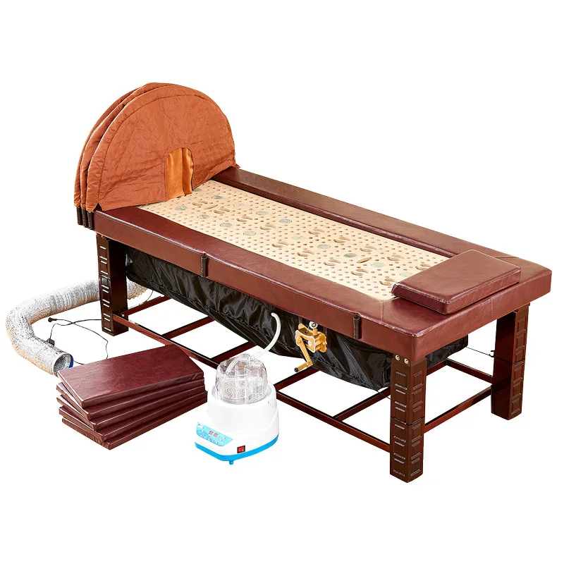 Solid wood moxibustion bed, fumigation  household whole body moxibustion physiotherapy  special paving for beauty