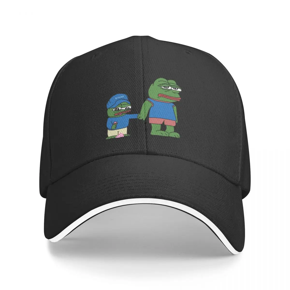 PepeTheFrog and Pepe The Helper Brother Apu Apustaja with ice cream holding hands HD HIGH QUALITY Baseball Cap