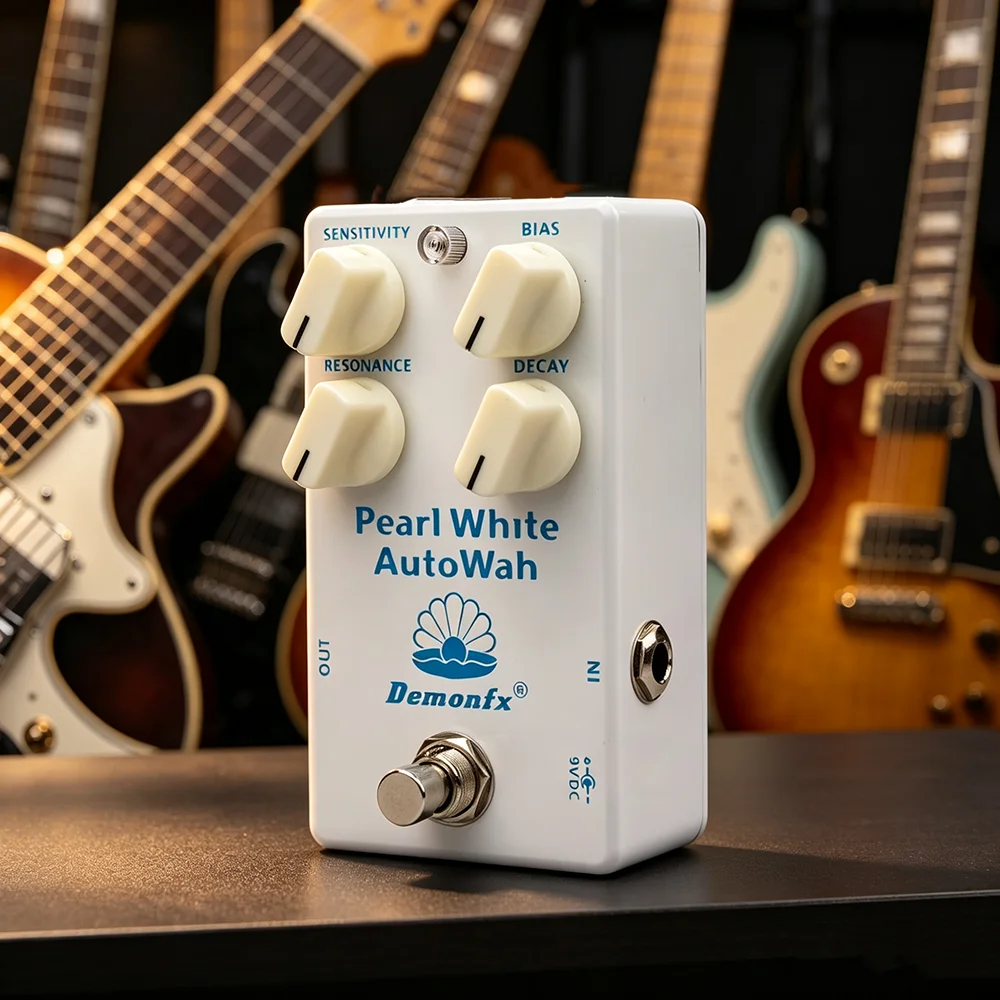 Demonfx Guitar Effect Pedal Pearl White Auto Wah Effect Handmade Wah Pedal with Plug-in Components