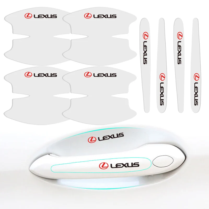 8 piezas de pegatinas transparentes de TPU para manijas de puerta de coche, película protectora antiarañazos para Lexus RX330 Fsport IS200 IS250