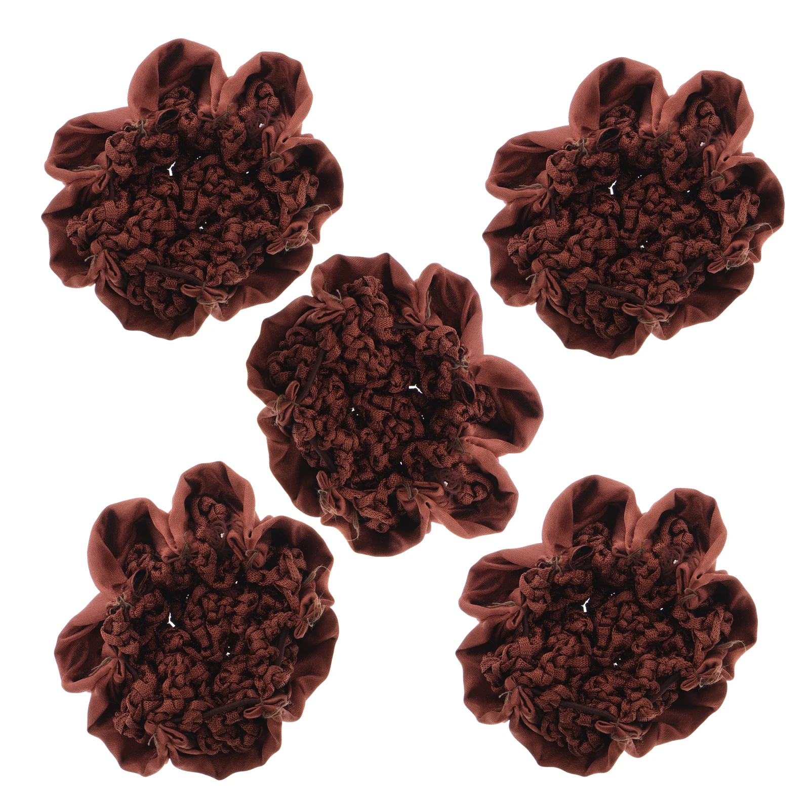 

5pcs Elastic Cover Net Reusable Brown Ballet Bun Nets For Long Styling Invisible Hair Net Women'S Hair Bun Maker Tool Reusable