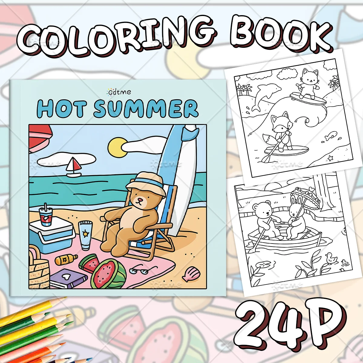 HOT SUMMER Coloring Book for Adults Cute Cozy Daily Activities Irregular Patterns for Relaxation (Cozy Spaces Coloring)