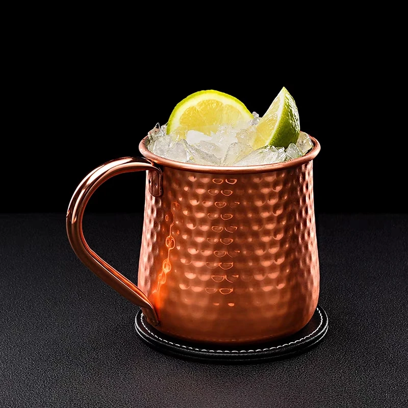 

500ML 304 Stainless Steel Bartender Cocktail Cups Moscow Mule Mugs Hammer Point Bar Tools for Home Party Beer Mug Bar Set