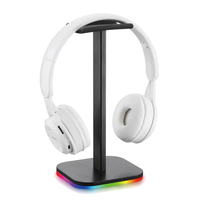 RGB Headphone Stand Game Headset Desk Display Holder LED Base USB Pickup Light Headset Support Bracket-A