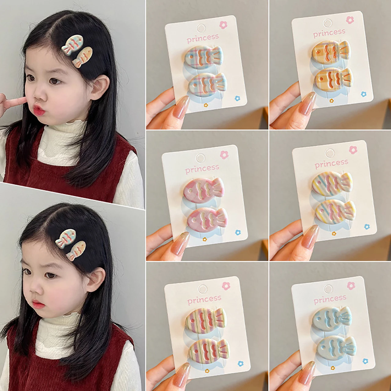 

Cute Fish Hair Clip Cream-Colored Hairpins Cartoon Small Bang Clips Children Girl Hair Accessories Kids Barrettes Baby Headwear
