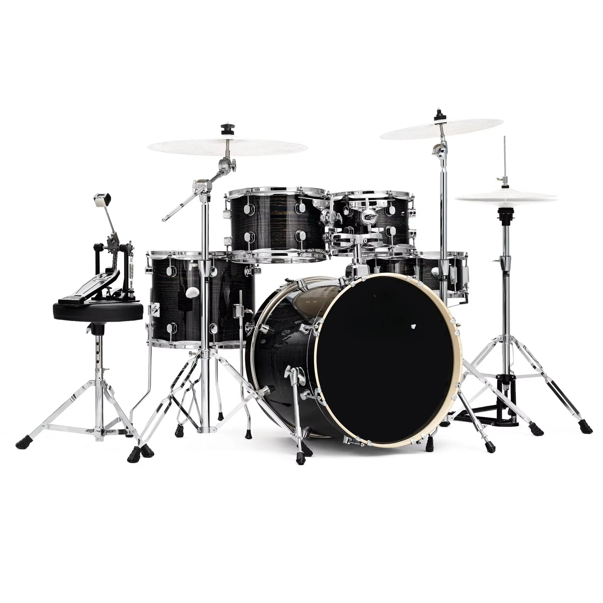 

PD Professional Premium Wood Acoustic Drum Set with Adjustable Features Complete Accessories Trigger Stand and Carry Case