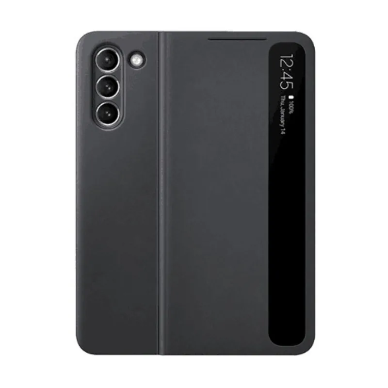 Window View Clear Smart Flip Cover For Samsung Galaxy S21+ S21 Ultra S21 S21 Plus S21+ Real Smart Chip Flip-free Leather Cases