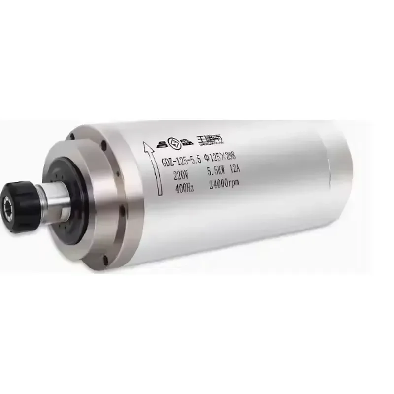 GDZ-125-5.5 12A 220V 24000rpm Stone Carving High Speed ER25 CNC Router Spindle Motor Water Cooler Spindle 5.5KW