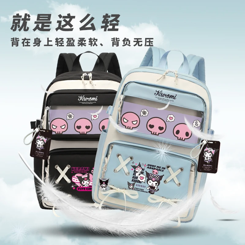 Sanrio Rucksack für Mädchen, 2025, neuer Kuromi-Schulrucksack, großes Fassungsvermögen, leichter Back-to-School-Rucksack