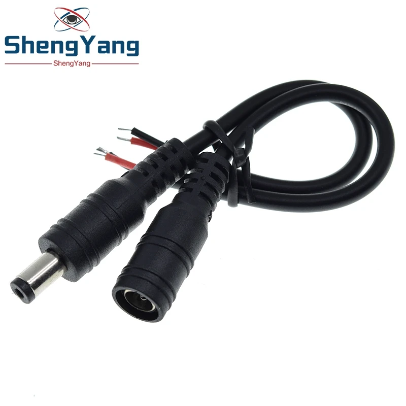 TZT 1Set 5.5x2.1 Plug DC male or Female Cable Wire Connector For 3528 5050 LED Strip Light For diy image 4