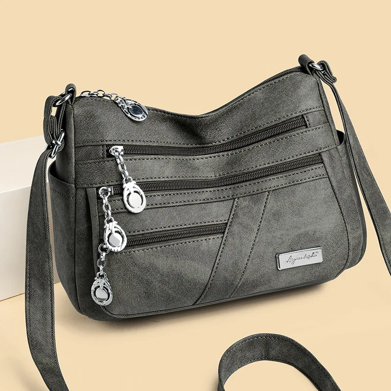 

Fashionable Multi-Pocket Crossbody Bag for Middle-Aged Women-Stylish & Spacious Small Square Shoulder Bag Casual Versatile Purse
