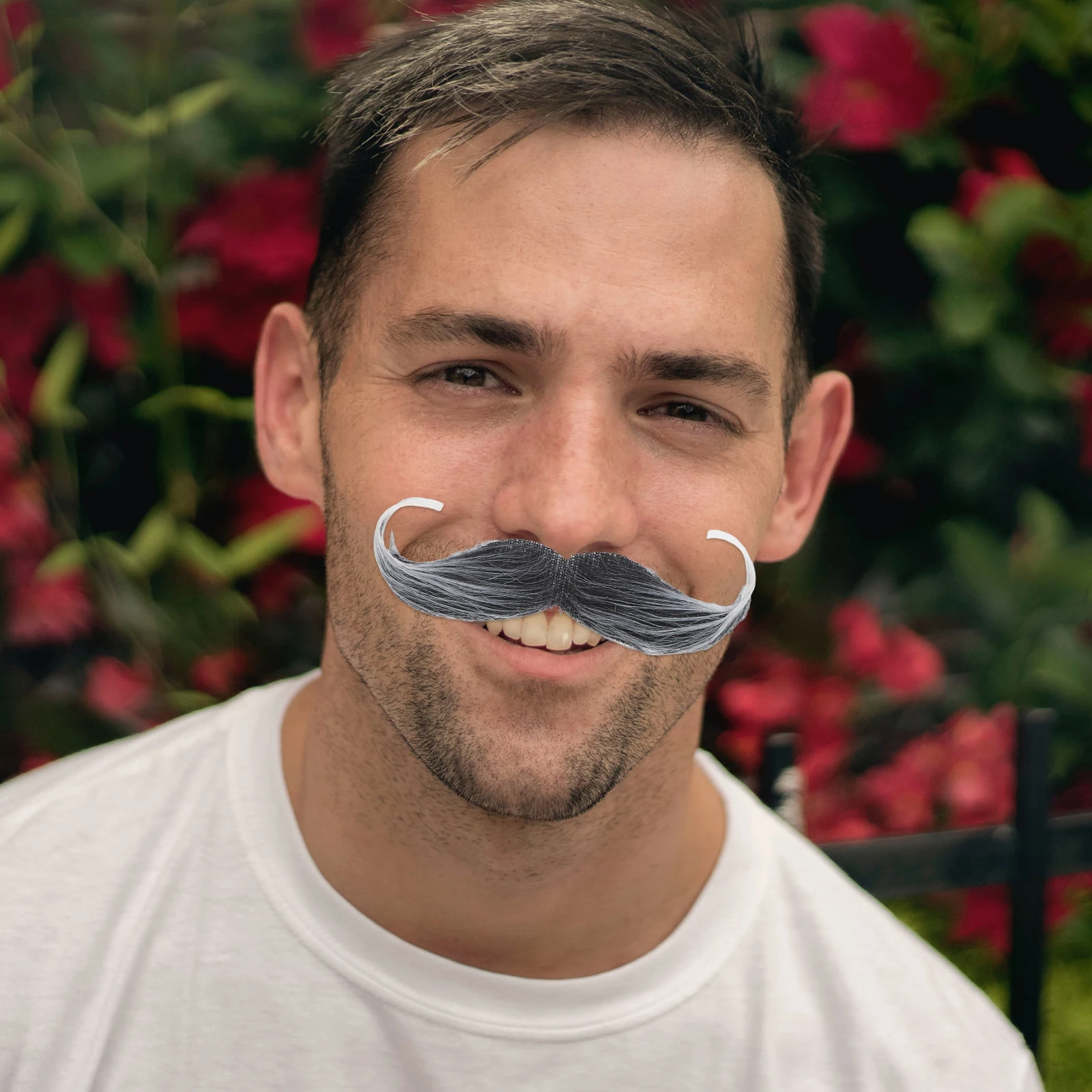 2 Pieces Simulation Mustache Beard Realistic False Facial Hair for Party Costume Halloween Photo Booth Props Adult Gift