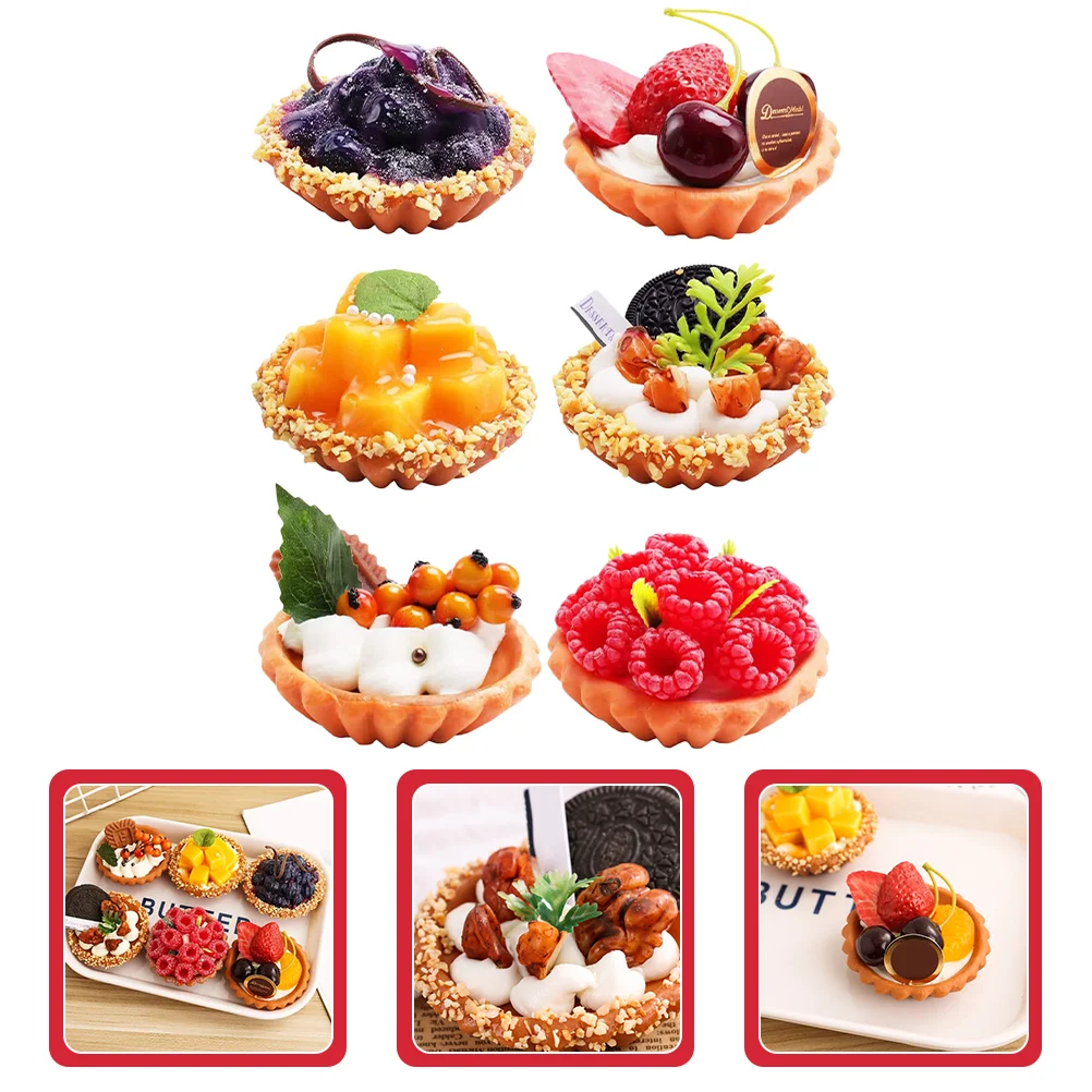 6 Pcs Cake Model Dessert Simulation Decorations Food with Tabletop Child Photo Ornaments