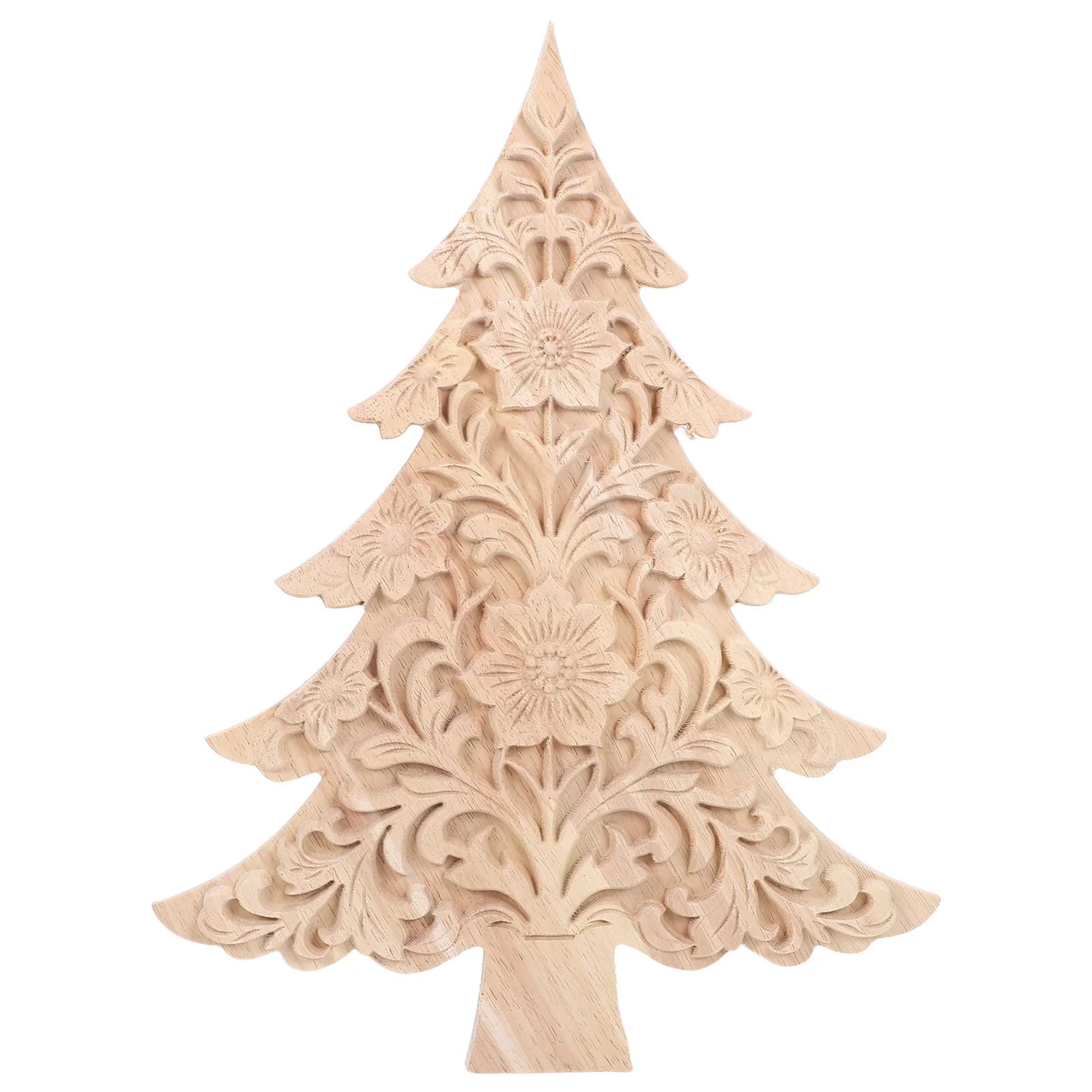 

Unfinished Wooden Christmas Tree Cutouts Handcrafted Rustic Wood Decor for Tabletop Mantel Tiered Tray Winter Table Settings DIY