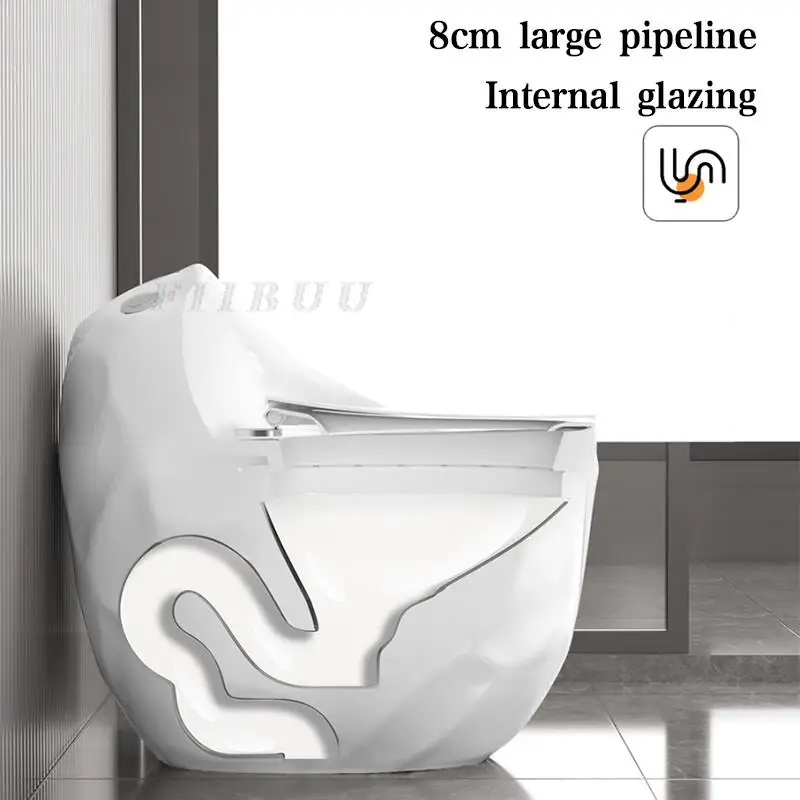 Egg Shaped Bathroom Toilet Soft Closing Seat Increasing Pipeline Diameter One Piece Toilet For Bathroom Household Ceramic Toilet