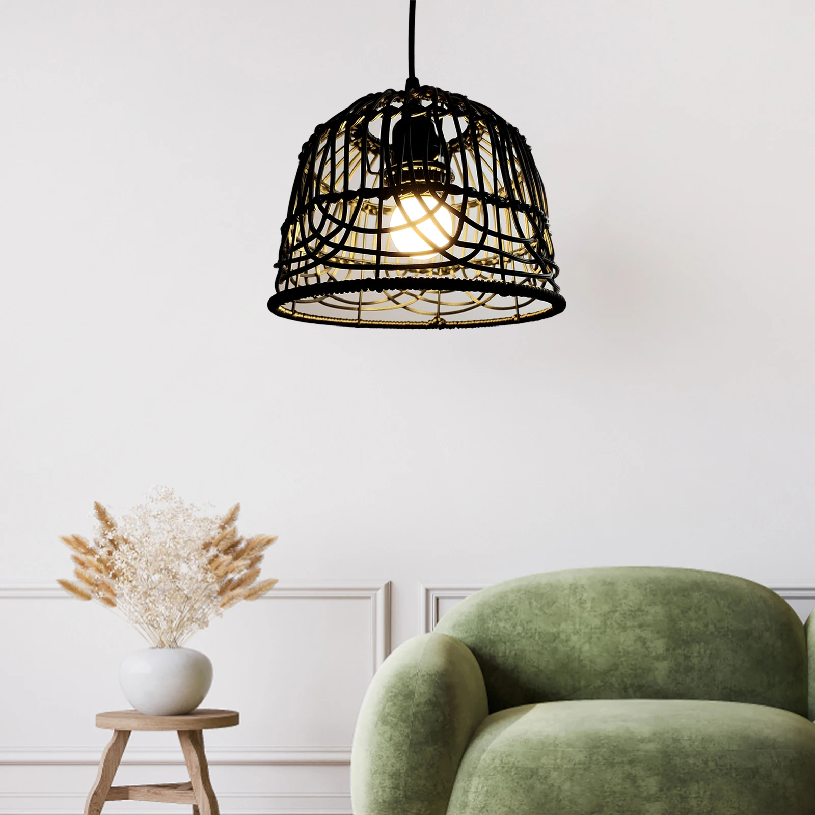 Abat-jour en rotin pour salon de thé et restaurants, couvercle de lampe à suspension, accessoires de lampe de face, WUNICEF, droplight Scandi