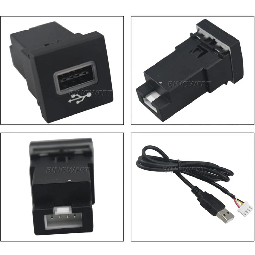 Adaptador de entrada USB para coche, Cable de interfaz de interfaz de audio y radio con puerto USB para VW Golf 6 Jetta MK5 Caddy EOS Scirocco 2006-2012, 2 uds.