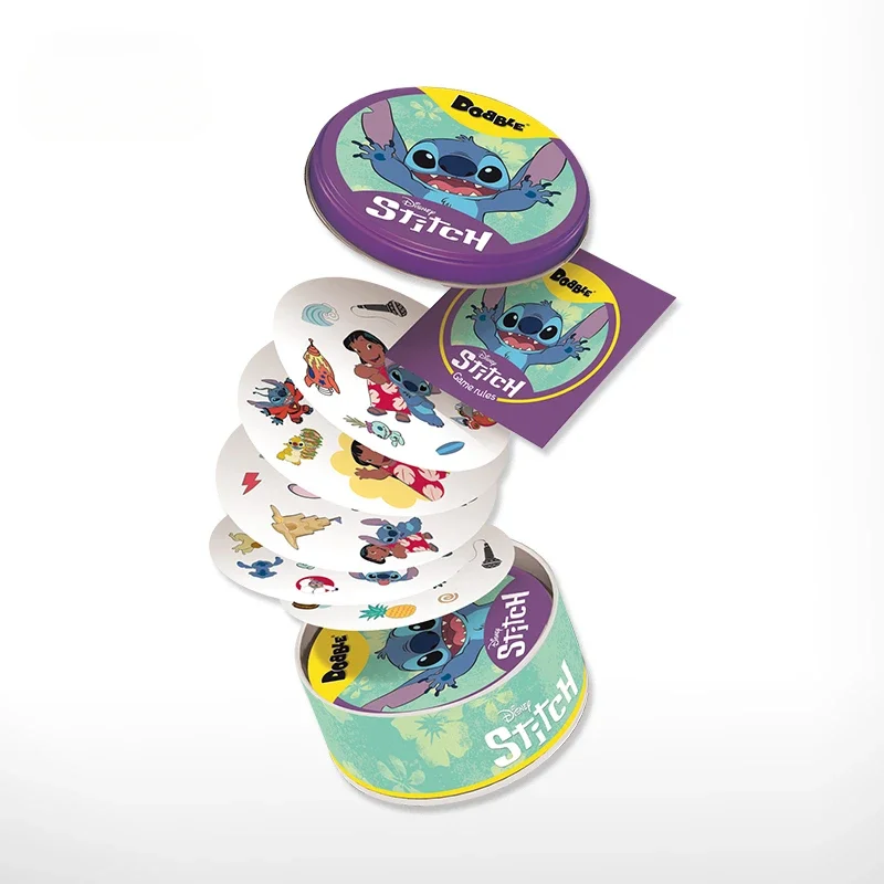 Tarjetas Dobble Stitch Spot It Dobble Juego Mirage Studios Disney 100. ° Colección de cartas, juego de mesa familiar divertido para fiesta, juguetes para niños, regalos