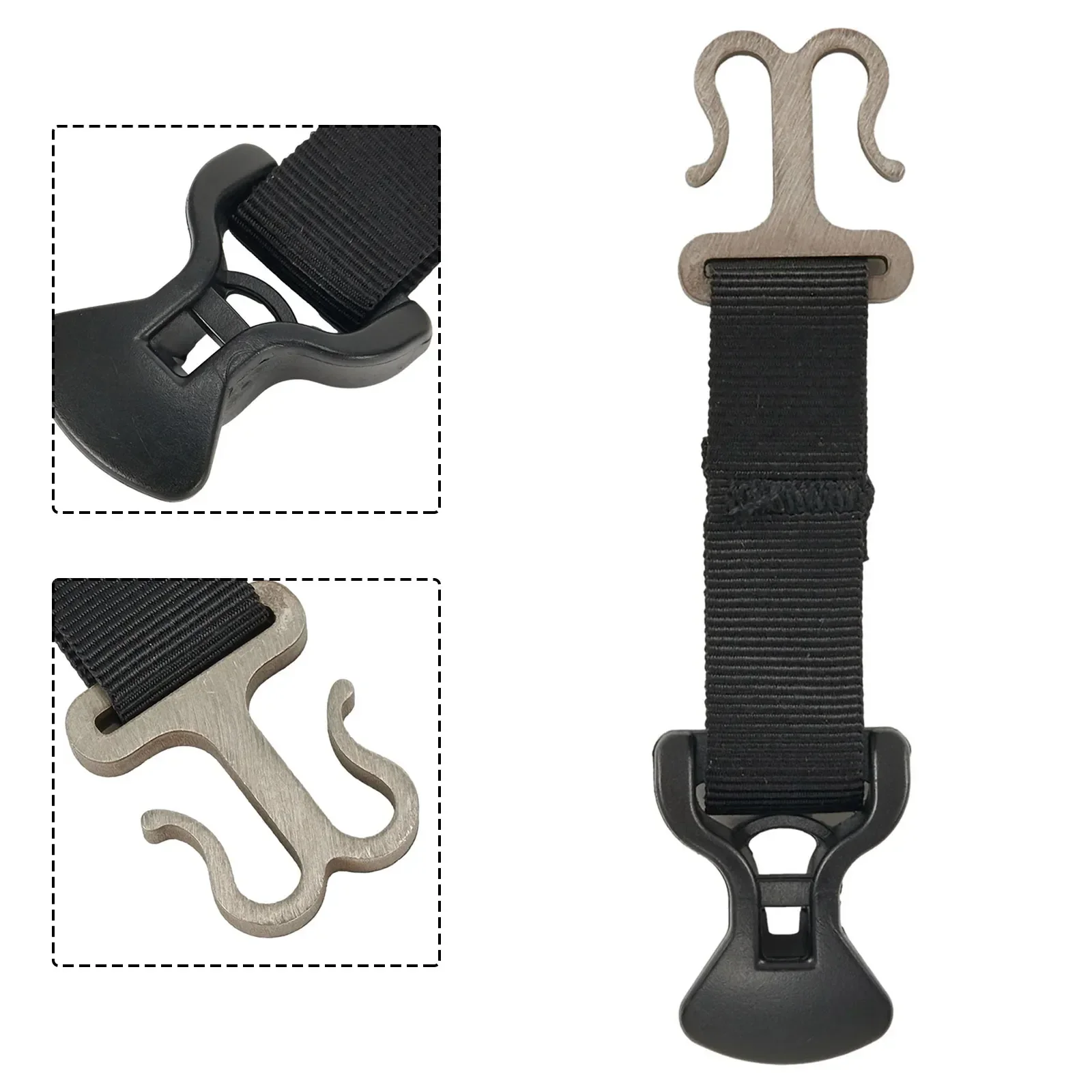 High Quality Brand New Rope Holder Hooks Tent Practical To Use Black About 85x20mm Fixation Nylon+Stainless Steel+ABS