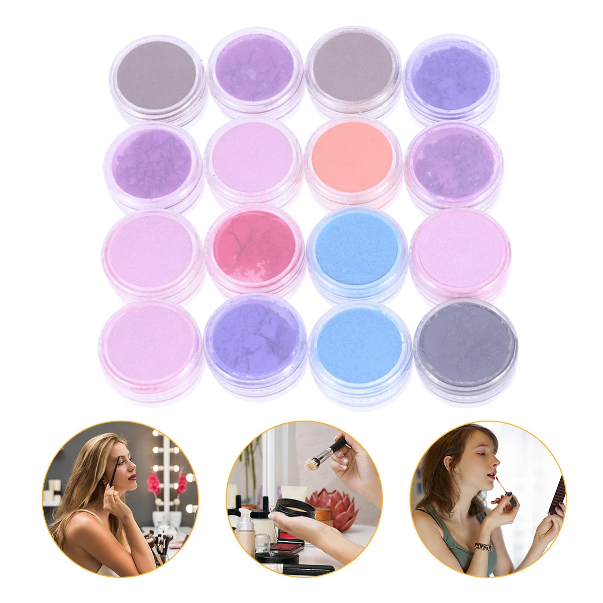 16 قطعة بريق اللؤلؤ مسحوق الصباغ عينيه ملمع الشفاه مسمار الفن DIY ماكياج لامع عينيه مسحوق بريق الصباغ #2