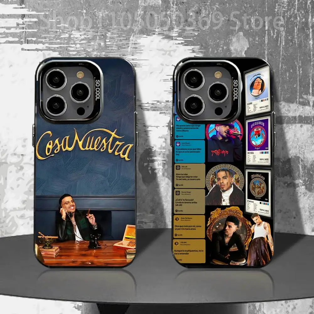 

R-Rauw Cosa Nuestra World Phone Case For iPhone 16,15,14,13,12,11,Pro,XS,Max,Plus,Mini,SE4,E Black Matte Shockproof Cover