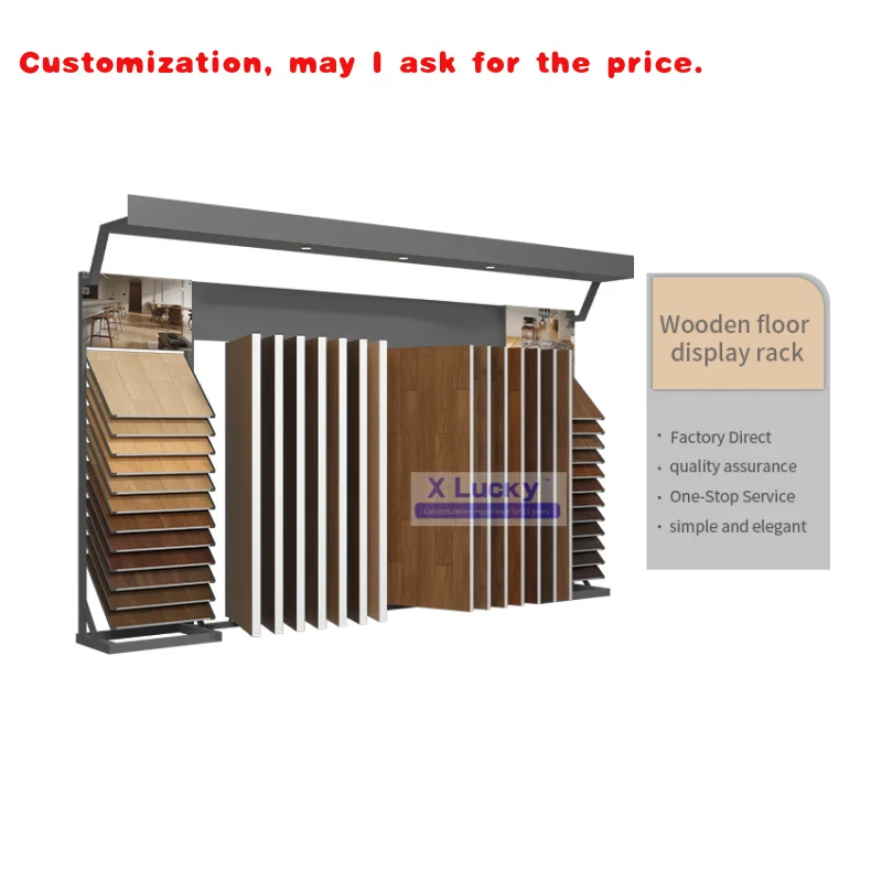 

custom.Heavy Duty Floor Ceramic Tile Display Rack Stone Marble Showroom Flooring Stand Wooden Belt Display Stand