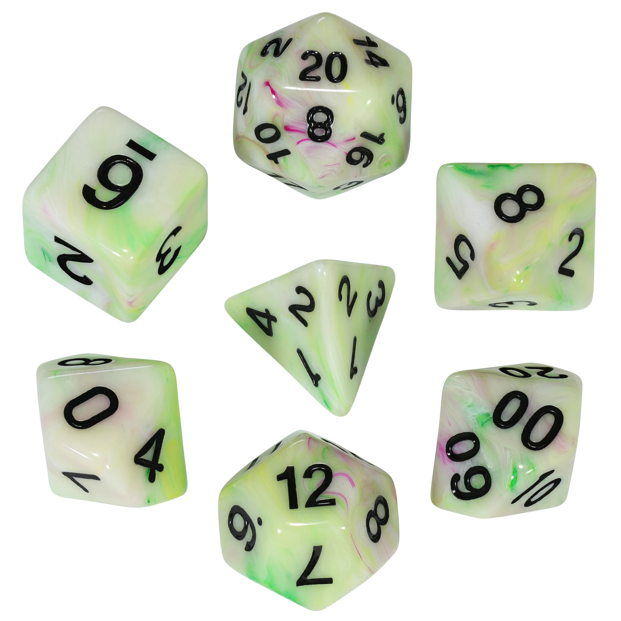 

Набор из 7 многогранных кубиков для настольных ролевых игр DND, волшебные цветные кубики, аксессуары для настольных игр