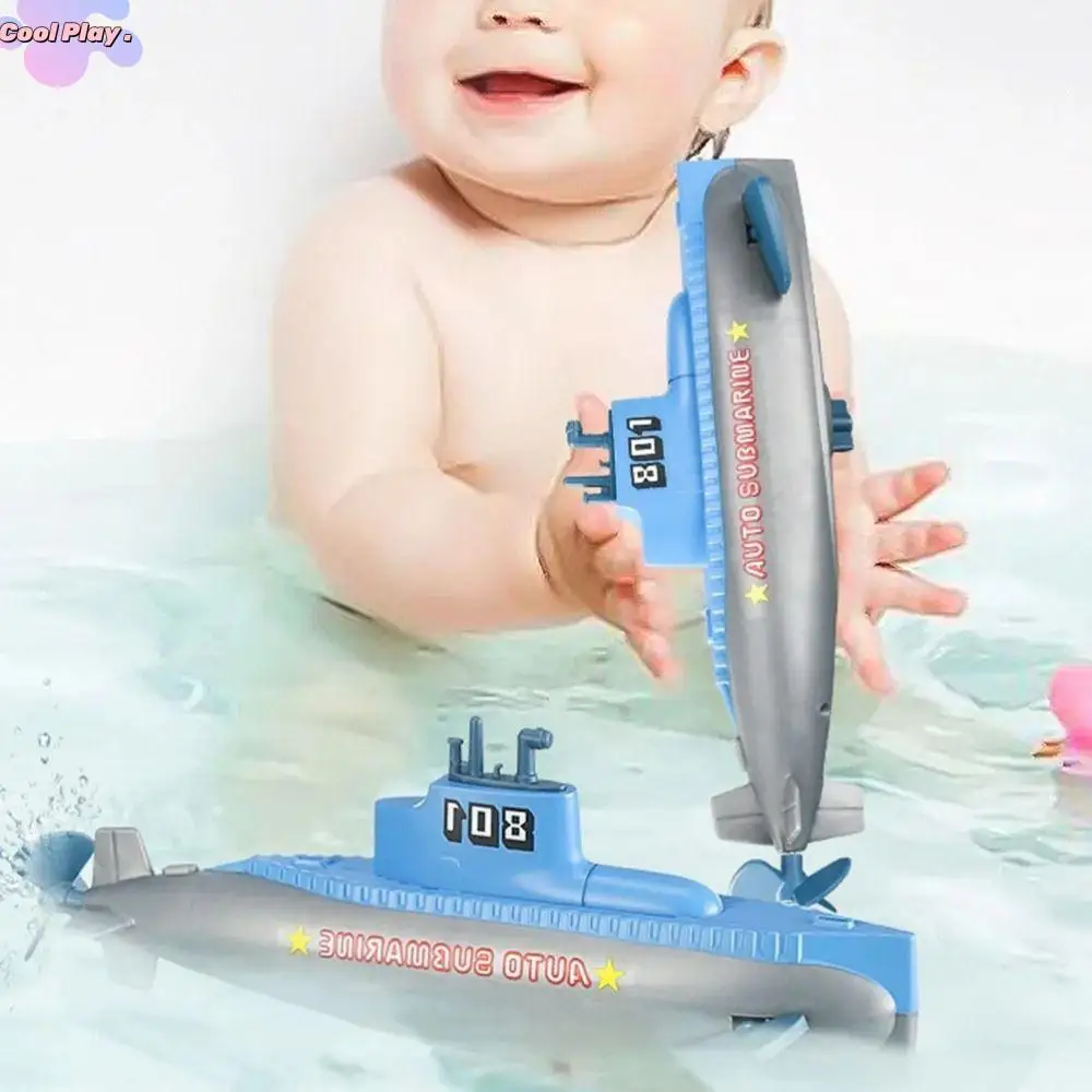 

Cute Water Spray Playing Submarine Toys Spring Diver Submarine Wind Up Toy Submarine Lightweight Bath Shower Toys Backyard Games