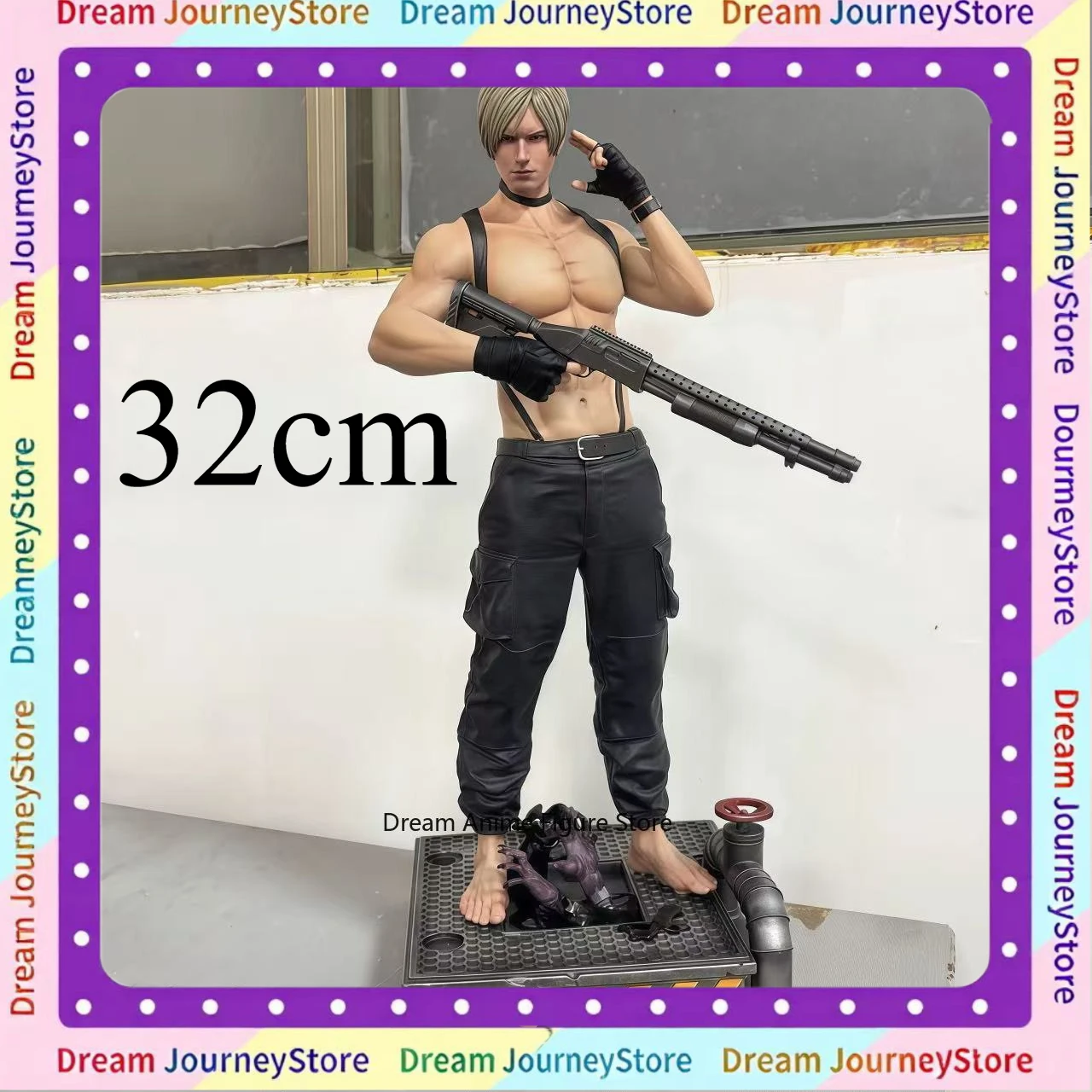 

Коллекционная фигурка Resident Evil 32 см: Лайон III в кожаной одежде, модная двухмерная модель, подарок для декора стола