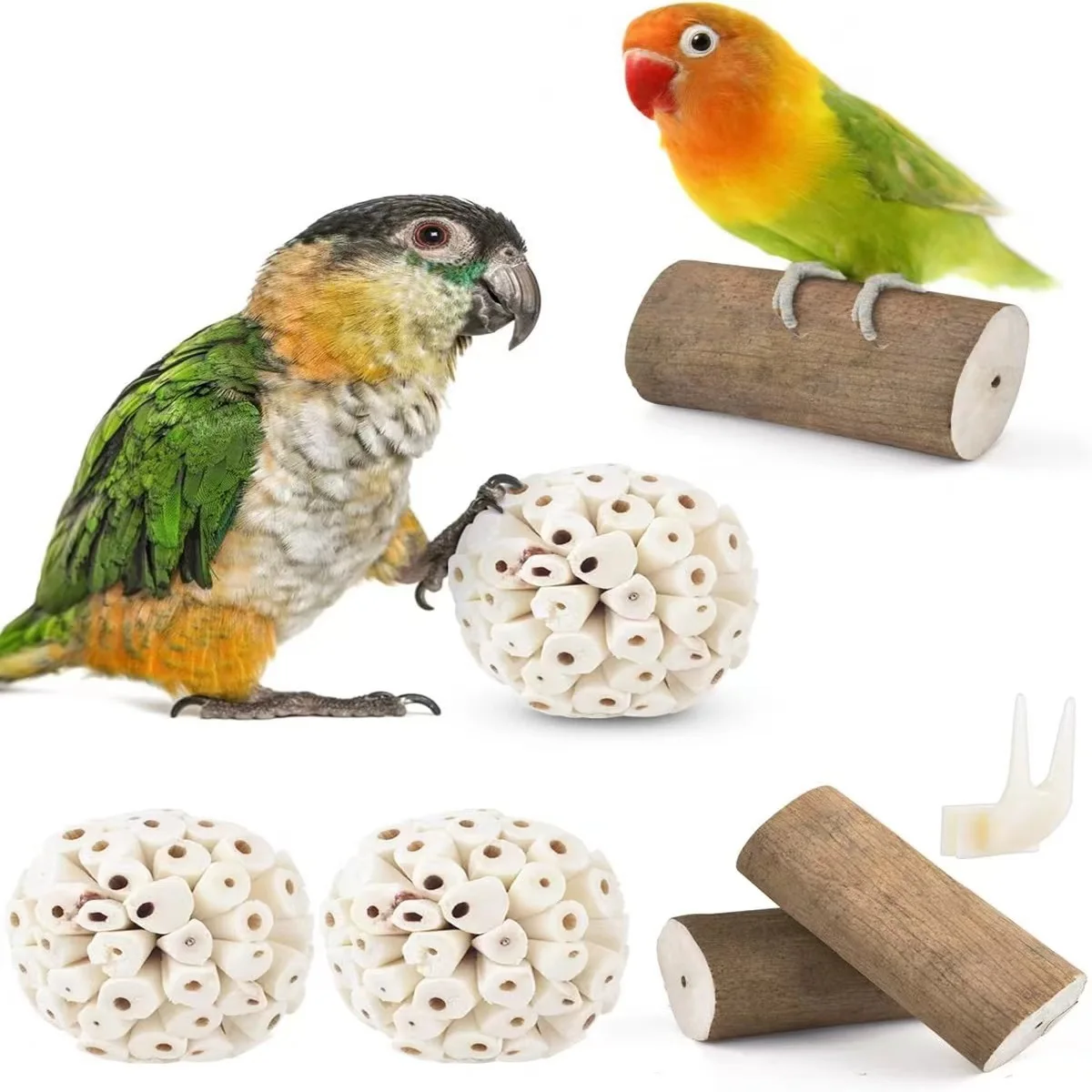 Juguete de Bola de Plantas Naturales para Loros, para Masticar y Aliviar el Aburrimiento, Diversión y Estrés, para Morder y Liberar la Alegría de la Naturaleza