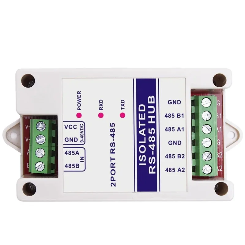 Photoelectric Isolation Industrial RS485 Hub 2Channel Signal Amplifier Anti-interference Lightning Protection