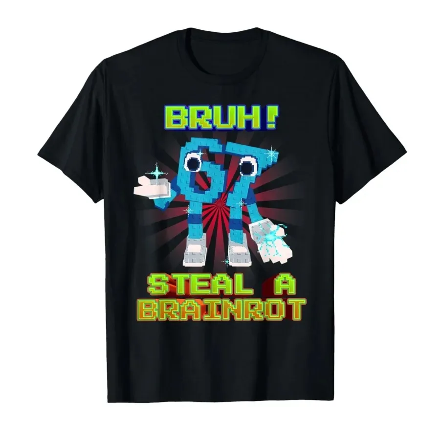 Bruh 67 Six Seven 6-7 divertida camiseta Brainrot Meme para hombres y mujeres 100% camisetas de algodón camisetas de manga corta P479