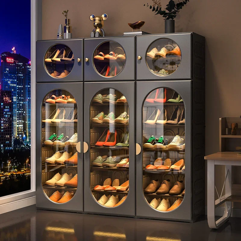 

Installation-free shoe cabinet 2025 new home door indoor multi-layer shoe storage integrated folding shoe rack against the wall