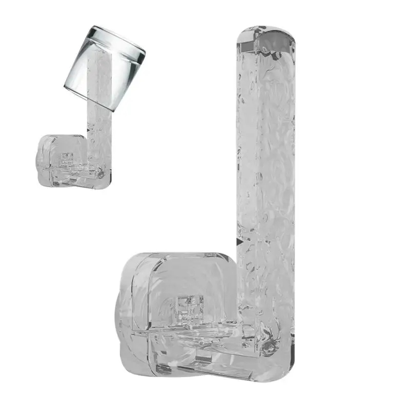 Clear Suction Handle Transparent Suction Handle Toilet Paper Holder No Punching Hooks Suction Handle Hooks For Glass Bathroom