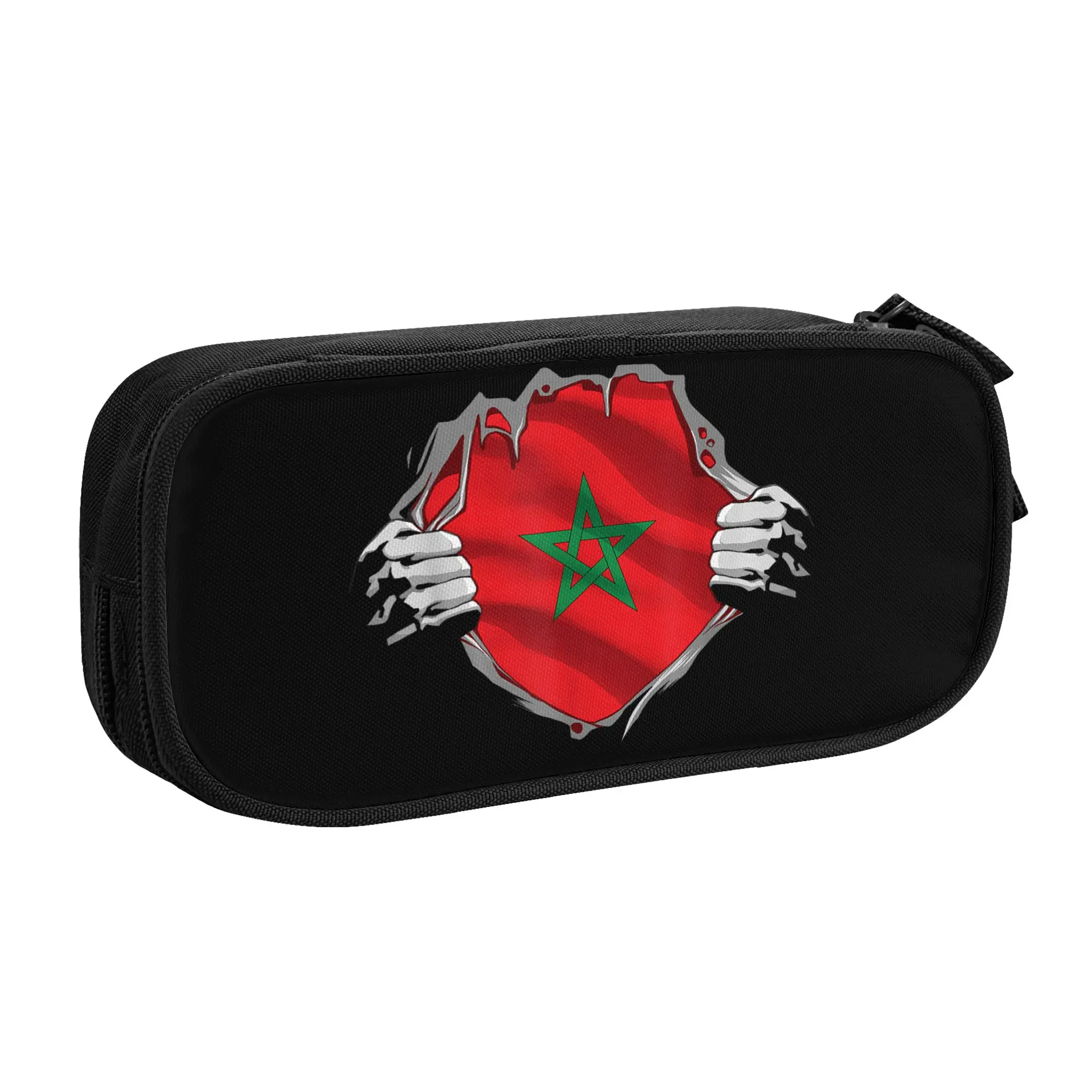 Morocco Flag Moroccan Pencil Case Creative   Pen Holder Bag Girls Boys Large Storage School Supplies Gifts Pencilcases