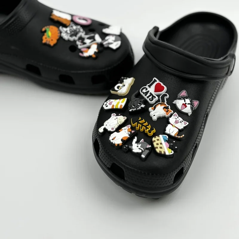 

20pcs New Cat series Charms Shoe Accessories Decorations Fit Wristband Croc Jibz Charm Party Present