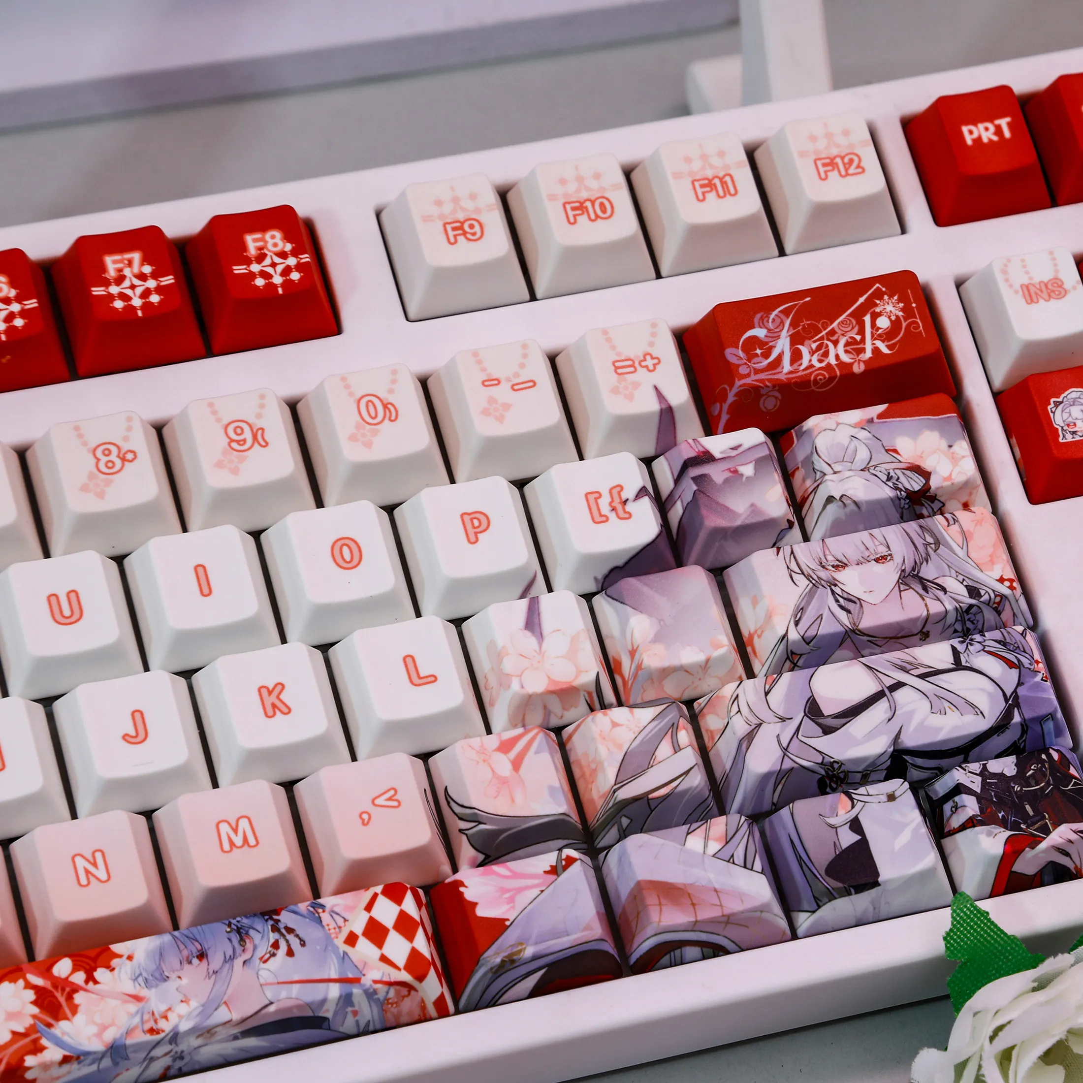 

ひゆき Keycaps 120 Keys ‌Wuthering Waves Keycap Hiyuki Kōkō Japan Anime PBT Cherry Profile for ANSI Made68 Mad68 Wooting60