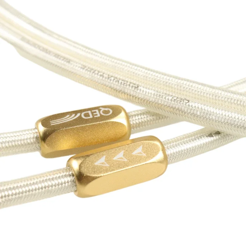 QED E.DORIS D Series D19 5N OFC Silver Plated , RCA Interconnect Audio Cable with Carbon Fiber Gold-Plated  Plug