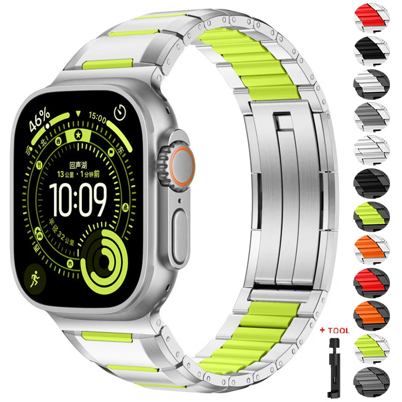 ステンレス鋼-シリコンストラップ-apple-watch-ultra-3-2-49mm-46mm-45mm-44mm-38mm-40mm-41mm-バンド-iwatch-シリーズ-11-10-98765432-用