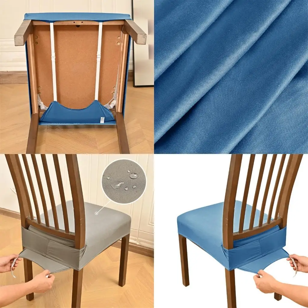 

Elastic Fit Chair Slipcovers Polyester Pet Friendly Design Various Color Quick Cleaning A2BB