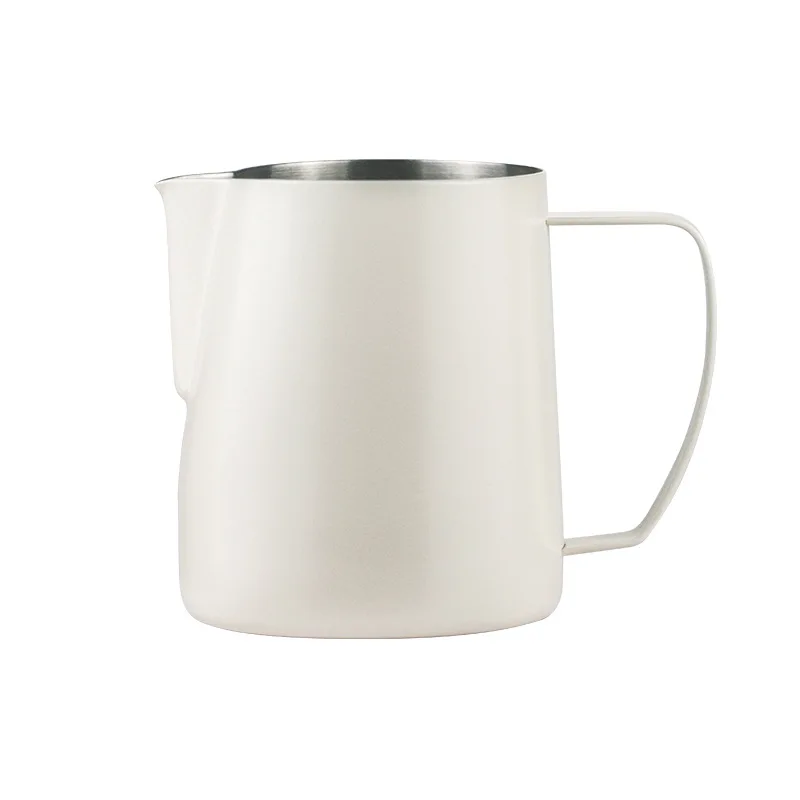 304 Stainless Steel Milk Frothing Pitcher, Narrow Spout Latte Art Cup, Pattern Design Milk Jug for Espresso Coffee, 450ml