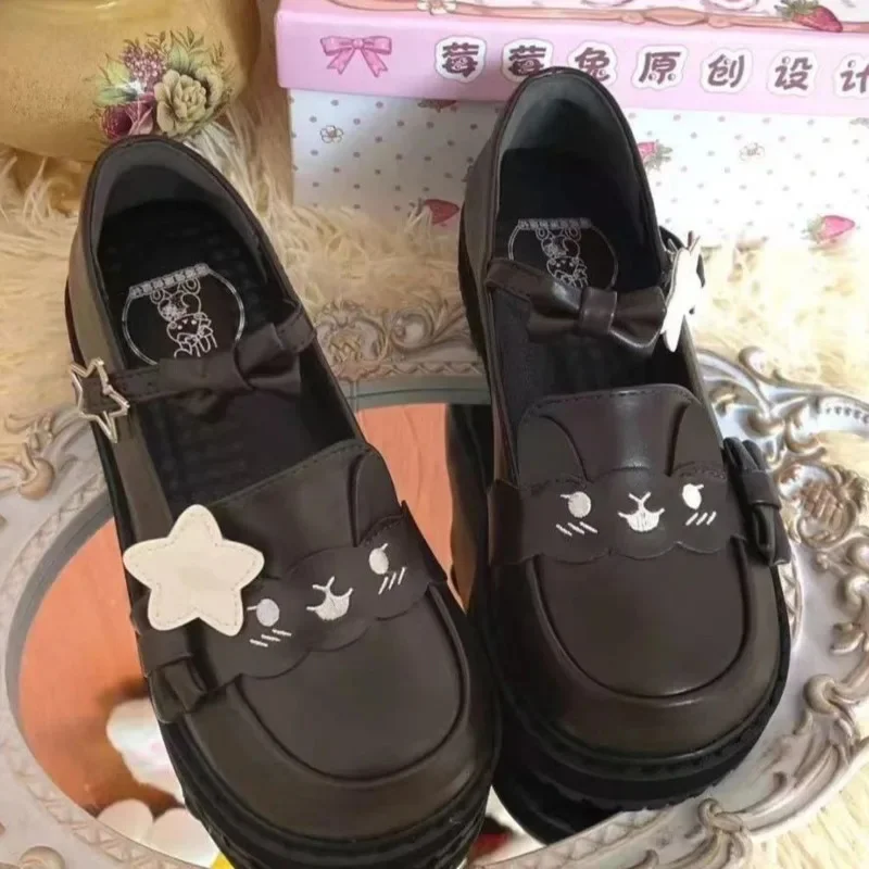 Chaussures à gâteau Y2K JK éponge japon Kawaii Love StoryTransfer série mine terrestre chaussures à semelles épaisses pour fille sous-culture chaussures à gâteau éponge