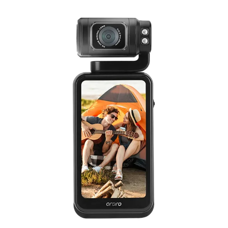 Ordro M3 60FPS 5K WIFI Pocket Camera with Rotating Lens Flipped Screen and Rotating Lens for Mobile Phone Vlogging Photography