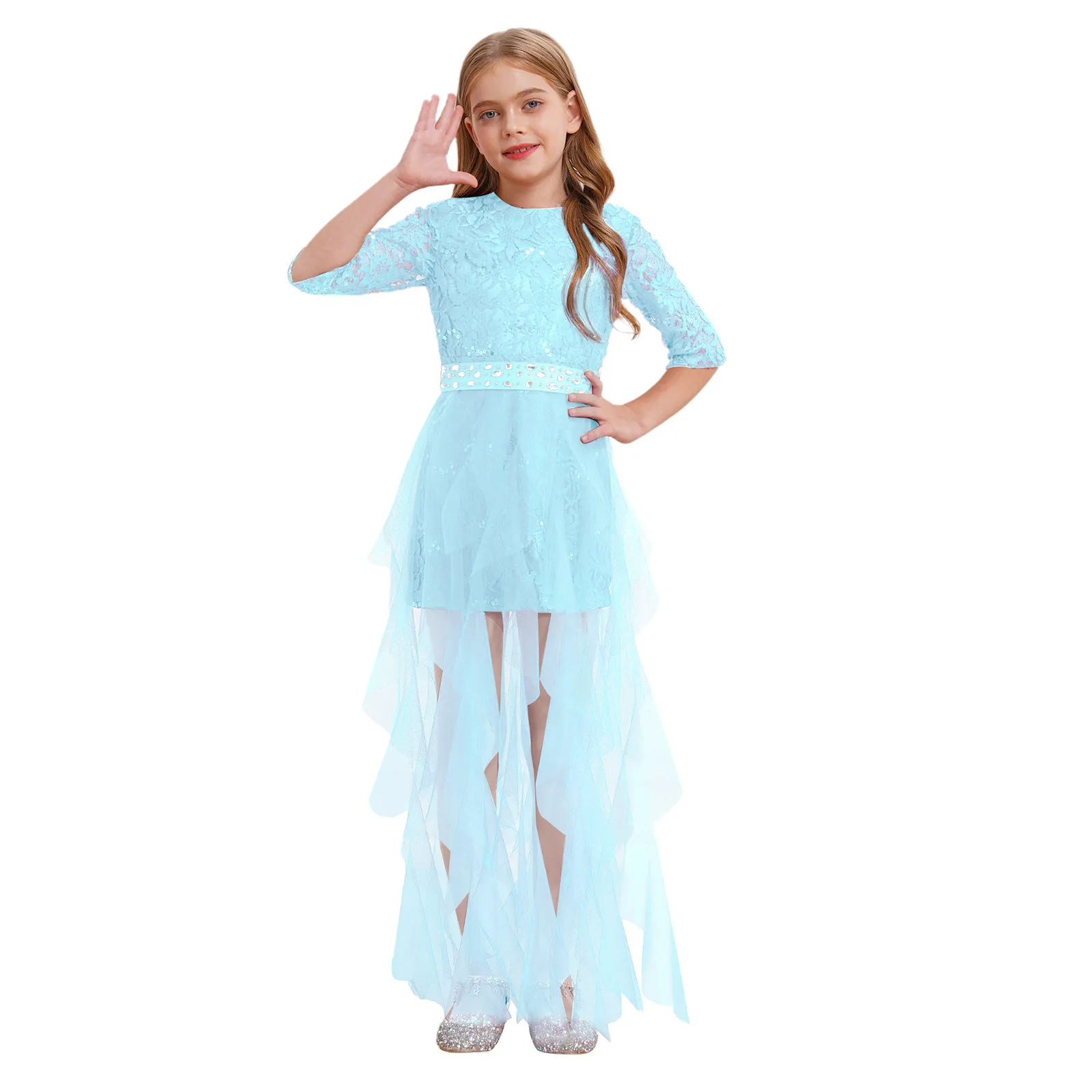 Summer Teens Romper Dress Kids Dress for Girl Party Gown Flower Girl Wedding Dress Princess Formal Occassion Children\'s Costume