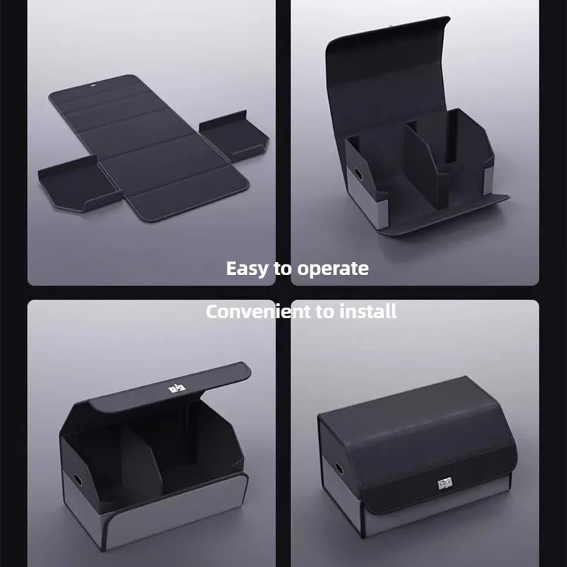 Light Luxury Suede Car Trunk Storage Box Large Capacity Foldable Car Trunk Organizer Trunk Accessories Car Storage Organizer Box 4